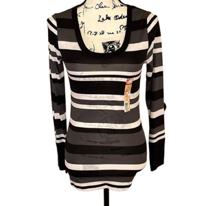 OP Striped knit top Junior Size medium NWT